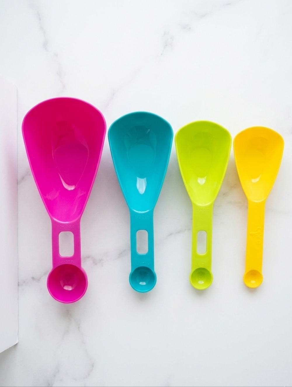 Core Kitchen Set of 4 Nesting Measuring Scoops & Spoons Dual-Ended Multi-Color